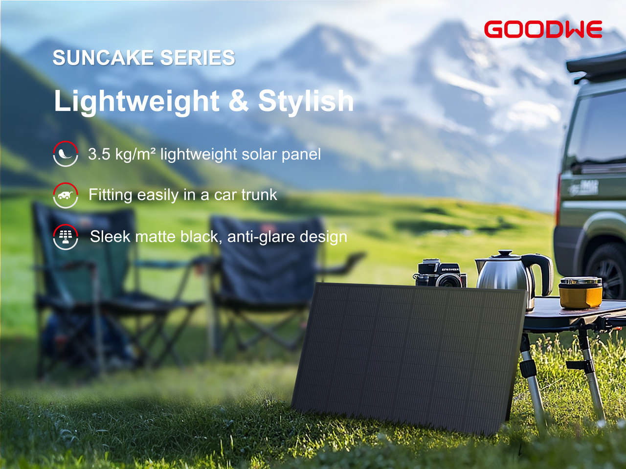 GoodWe Suncake 820 W Balkonkraftwerk Komplett-Set (inkl. Montage Set) zur 1 Person Montage